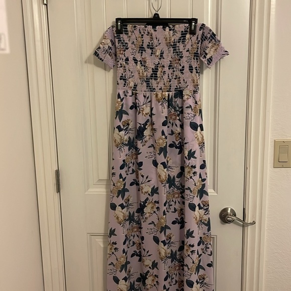 Altar'd State‎ Walk-Through Maxi Skorts/Dress lilac /creams roses women’s size M - Picture 10 of 14